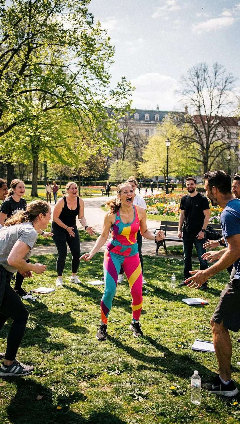 Eine Gruppe von Schauspielern nimmt an einem Online-Workshop zur Charakterentwicklung teil.